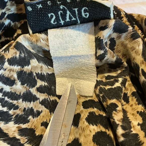 Style Exchange Vintage Satin Animal Leopard Cheetah Print Tunic Blouse Womens 80 - Picture 9 of 9